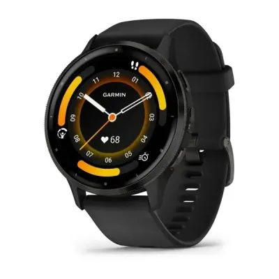Смарт-годинник Garmin Venu 3, безель з нержавіючої сталі, чорний корпус, силіконовий ремінець - Robinzon.ua