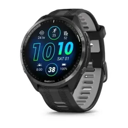 Смарт-годинник Garmin Forerunner 965 з карбоново-сірим титановим безелем, чорним корпусом та чорно-сірим силіконовим ремінцем - Robinzon.ua