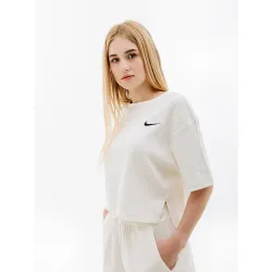 Женская Футболка Nike W NSW RIB JRSY SS TOP Бежевый L (7dDV7870-133 L) - Robinzon.ua