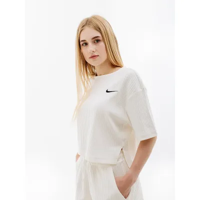 Женская Футболка Nike W NSW RIB JRSY SS TOP Бежевый L (7dDV7870-133 L) - Robinzon.ua