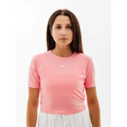 Женская Футболка Nike W NSW TEE ESSNTL SLIM CRP LBR  Розовый XS (7dFB2873-611 XS) - Robinzon.ua