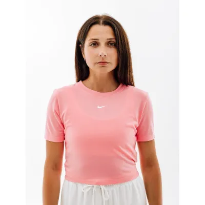 Женская Футболка Nike W NSW TEE ESSNTL SLIM CRP LBR  Розовый XS (7dFB2873-611 XS) - Robinzon.ua