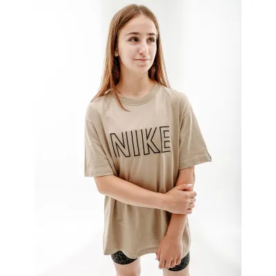 Женская Футболка Nike W NSW TEE BF SW Бежевый L (7dFJ4931-247 L) - Robinzon.ua
