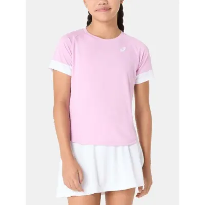 Детская футболка Asics GIRLS TENNIS SS TOP Белый Розовый 128-137 (2044A045-701 128-137) - Robinzon.ua