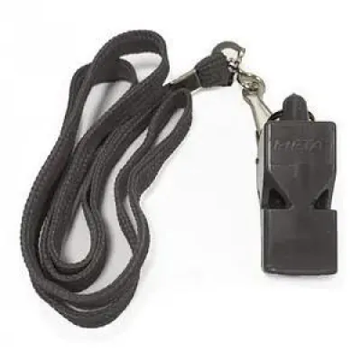 Свисток арбитра пластиковый со шнурком Meta Whistle plastic classic with lanyard черный Уни OFSM 1010002401 - Robinzon.ua