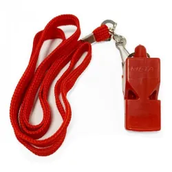 Свисток арбитра пластиковый со шнурком Meta Whistle plastic classic with lanyard красный Уни OFSM 1030001203 - Robinzon.ua
