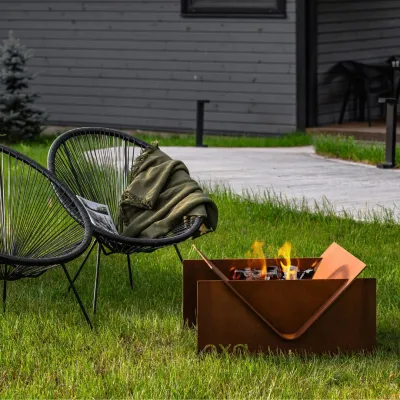 Гриль-костровище «OXA Corner&raquo; от Daddy Smoke из CorTen (чаша для огня). - Robinzon.ua
