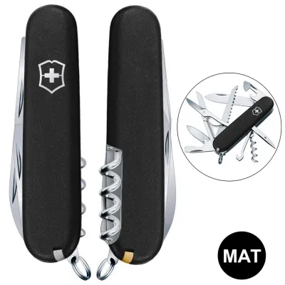 Складаний ніж Victorinox HUNTSMAN MAT чорний матовий лак 1.3713.3.M0007p - Robinzon.ua