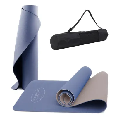 Килимок для йоги і фітнесу PowerPlay 4150 Premium TPE 183*61*0.6 см Синій - Robinzon.ua