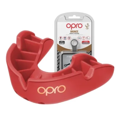 Капа боксерская OPRO Bronze взрослая (возраст 11+) Red (арт.102500002) - Robinzon.ua