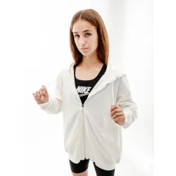Женская Толстовка Nike W NSW JRSY OS FZ HOODIE  Бежевый L (7dDM6415-133 L) - Robinzon.ua