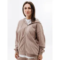 Женская Толстовка Nike W NSW JRSY OS FZ HOODIE  Бежевый S (7dDM6415-272 S) - Robinzon.ua