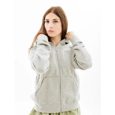 Женская Толстовка Nike CLUB FLC FZ HOODIE STD  Серый L (7dDQ5471-063 L) - Robinzon.ua