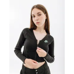 Женская Кофта Nike W NSW LS TOP RIB SW  Черный L (7dFJ5220-010 L) - Robinzon.ua