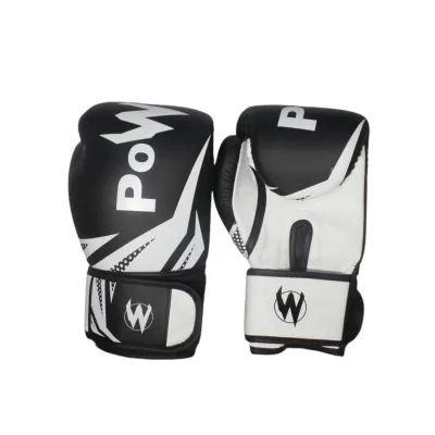 Боксерські рукавички на липучці чорні з білими елементами Power ZTQ-116 ЧБ-10 - Robinzon.ua