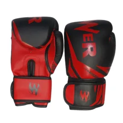 Боксерські рукавички на липучці чорно-червоні Power ZTQ-116 ЧК-12 - Robinzon.ua