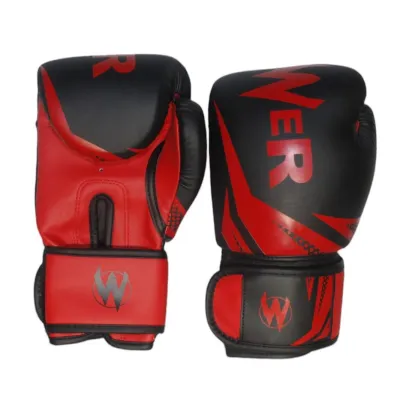 Боксерские перчатки на липучке черно-красные Power ZTQ-116 ЧК-12 - Robinzon.ua