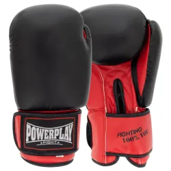 Боксерские перчатки PowerPlay 3004 Classic Черно-Красные 12 унций - Robinzon.ua