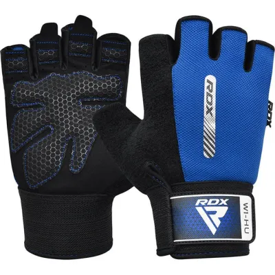 Перчатки для фитнеса RDX W1 HALF BLUE-M - Robinzon.ua